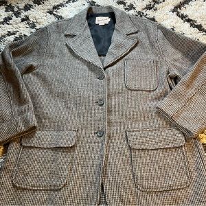 Vintage Woolrich L Rugged Outdoorwear WOMENS Wool Tweed Jacket Coat Blazer